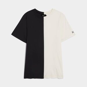 GSTQ Men's Two Tone Tee Black & White Size M NWT